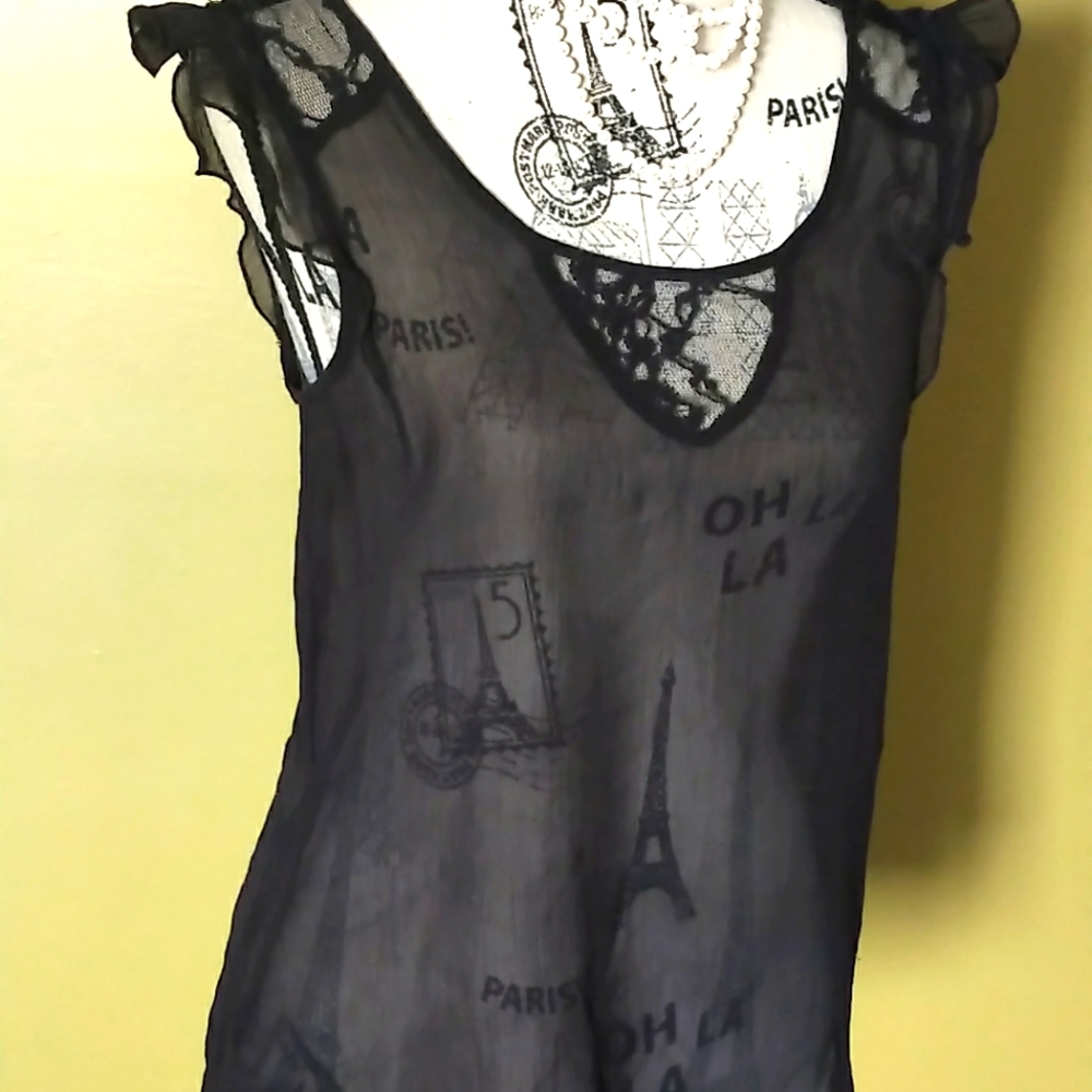 Sheer v-neck blouse